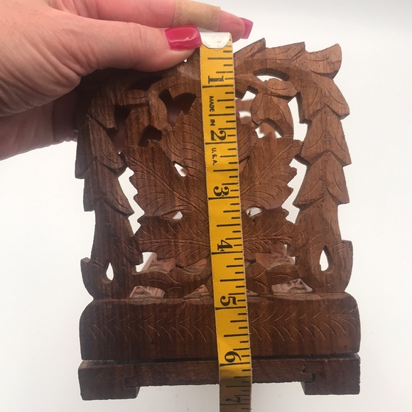 VTG Wood Hand Carved Slider Bookends Made in India - Picture 13 of 15